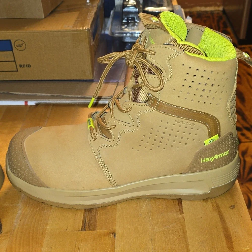 HexArmor F1300 Work Boots ASTM F2413-24 CI EH Size 13M Tan Leather Upper